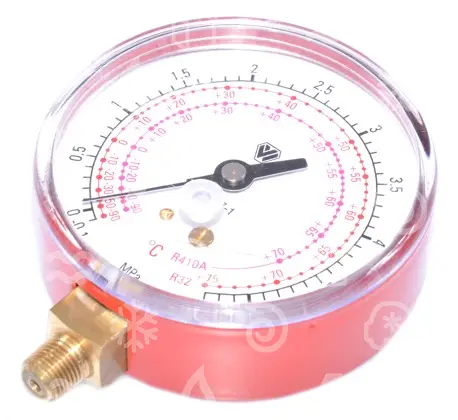 manometr vysokotlaký suchý WIGAM, 80 mm, R410A, R32, 1/8
